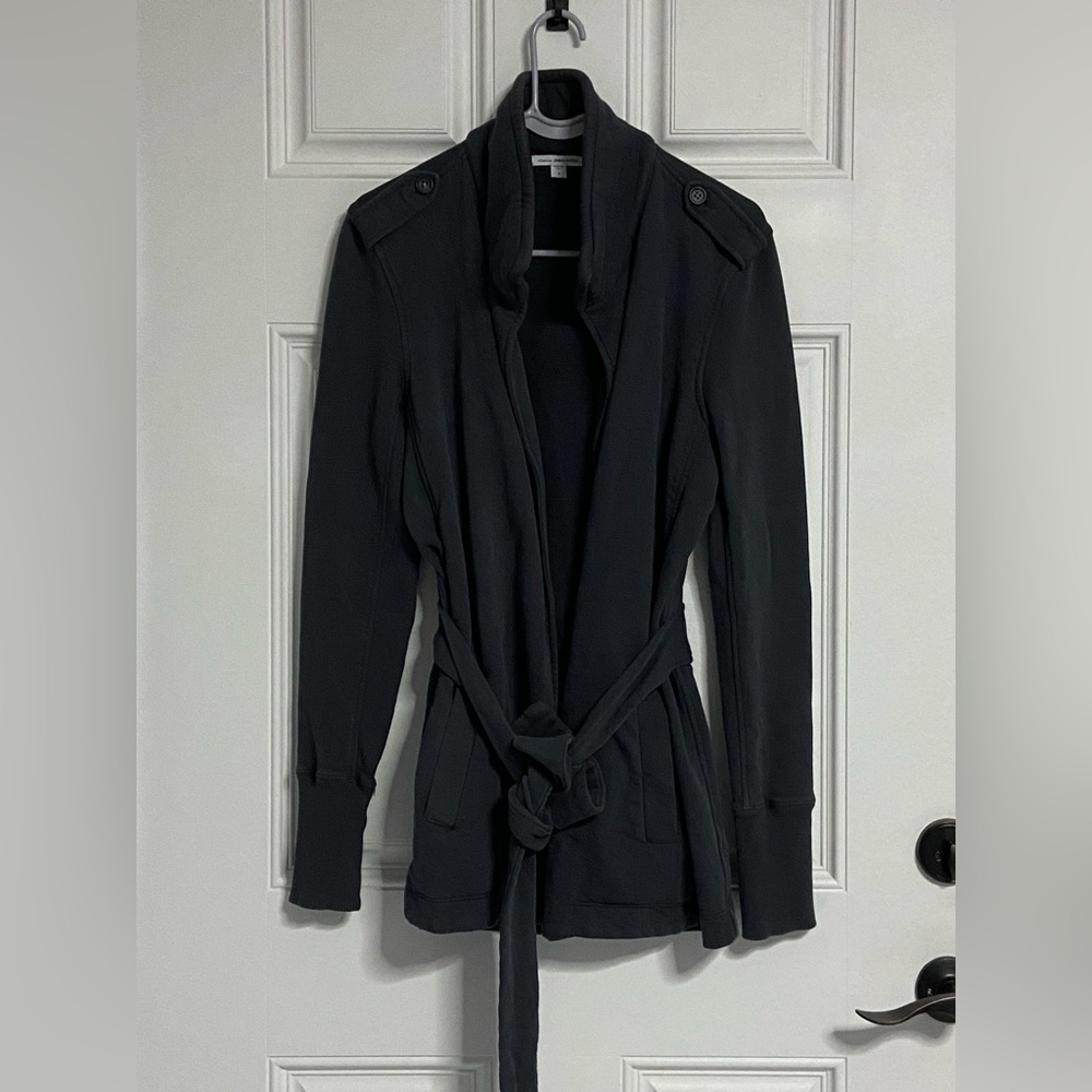 James Perse Gray Wrap Sweater Jacket - image 1